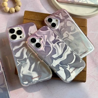 قاب پینکی واتر آیفون طرح موجی براق شفاف